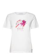 T-Shirt With Paint Mix - Mid Sleeve Tops T-shirts & Tops Short-sleeved...