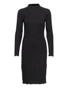 Irma Rib Dress Polvipituinen Mekko Black Gina Tricot