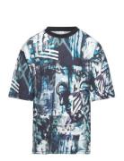 T Shirt Wide Aop Tops T-shirts Short-sleeved Black Lindex