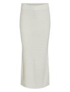 Vimargot Midi Knit Skirt/Ln Polvipituinen Hame White Vila