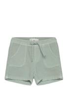 Cotton Shorts With Elastic Waist Bottoms Shorts Green Mango