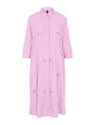 Yascrystal 3/4 Midi Dress S. - Ex Polvipituinen Mekko Pink YAS