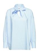 Celia - Coated Cotton Tops Blouses Long-sleeved Blue Day Birger Et Mik...