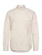 Akkonrad Melange Shirt Tops Shirts Casual Cream Anerkjendt