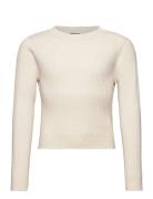 Nlffulla Ls Short Knit Tops T-shirts Long-sleeved T-shirts Cream LMTD