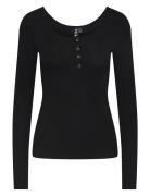 Pckitte Ls Top Jrs Noos Bc Tops T-shirts & Tops Long-sleeved Black Pie...