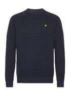 Birdseye Mock Neck Jumper Tops Knitwear Round Necks Navy Lyle & Scott