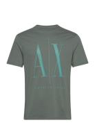 Man T-Shirt Tops T-shirts Short-sleeved Green Armani Exchange