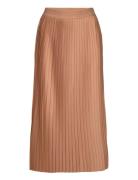 D1. Pleated Jersey Skirt Polvipituinen Hame Brown GANT