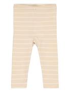 Leggings - Y/D Stripe Bottoms Leggings Beige Fixoni