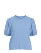 Objjamie S/S Top Tops Blouses Short-sleeved Blue Object