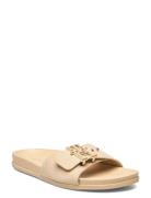 Th Hardware Suede Flat Sandal Matalapohjaiset Sandaalit Cream Tommy Hi...