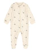 Nightsuit W.zipper A. Foot Pyjama Sie Jumpsuit Haalari Cream Fixoni