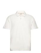 Akkikki S/S Frotte Polo Tee Tops Polos Short-sleeved White Anerkjendt