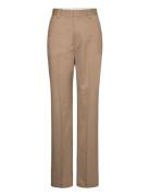 Cara Flannel Trousers Bottoms Trousers Straight Leg Brown Filippa K