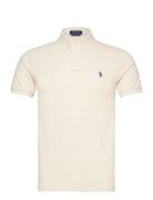 Ss Kc Slim Fit Model 1 Tops Polos Short-sleeved Cream Polo Ralph Laure...