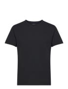 Pima Cotton Tee Tops T-shirts Short-sleeved Black Hackett London