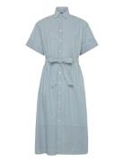 Cotton Chambray Shirtdress Polvipituinen Mekko Blue Polo Ralph Lauren