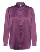 Onlvictoria Ls Loose Satin Shirt Nooswvn Tops Shirts Long-sleeved Purp...