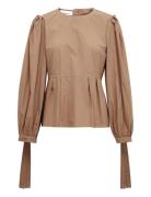 Klarakb Top Tops Blouses Long-sleeved Beige Karen By Simonsen