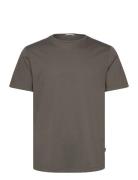 Mercerized Cotton Tee S/S Tops T-shirts Short-sleeved Brown Lindbergh ...