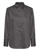 Lr-Isla Solid Tops Shirts Long-sleeved Black Levete Room