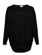 Kcmachi Knit Pullover Tops Knitwear Jumpers Black Kaffe Curve