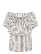 Melissamw Florence Blouse Tops Blouses Short-sleeved White My Essentia...