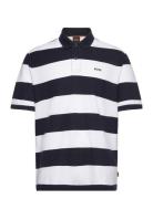 Palesstripe Tops Polos Short-sleeved Navy BOSS