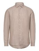 Cityhemden 1/1 Arm Tops Shirts Casual Beige Seidensticker