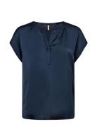 Sc-Thilde 43 Tops Blouses Short-sleeved Navy Soyaconcept