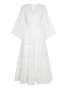 Vanessa Wide Sleeve Embroidered Cotton Maxi Dress Maksimekko Juhlamekk...