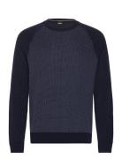 H-Dairon Tops Knitwear Round Necks Blue BOSS