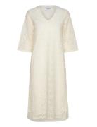 Lace Caftan Polvipituinen Mekko Cream Rosemunde