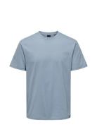 Onsmax Life Reg Ss Stitch Tee Noos Tops T-shirts Short-sleeved Blue ON...