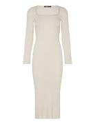 Knitted Midi Dress Polvipituinen Mekko Cream Gina Tricot