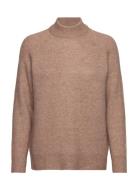 Slflulu Ls Knit High Neck B Tops Knitwear Jumpers Beige Selected Femme