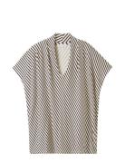 T-Shirt Crepe V-Neck Tops T-shirts & Tops Sleeveless Navy Tom Tailor