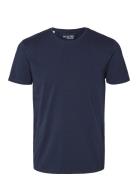 Slhnewpima Ss O-Neck Tee Noos Tops T-shirts Short-sleeved Navy Selecte...