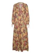 Flowerprinted Cotton Maxi Dress Maksimekko Juhlamekko Multi/patterned ...