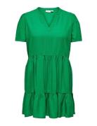 Cartiri-Caro S/S V-Neck Lin Dress Tlr Lyhyt Mekko Green ONLY Carmakoma