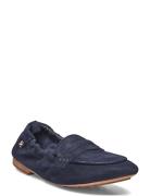 Th Suede Moccasin Loaferit Matalat Kengät Navy Tommy Hilfiger