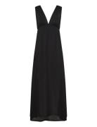 Deep V Maxi Dress Maksimekko Juhlamekko Black Gina Tricot