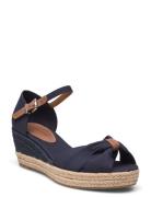 Basic Open Toe Mid Wedge Kiilakorkokengät Blue Tommy Hilfiger