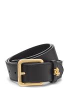 Logo-Keeper Leather Belt Vyö Black Lauren Ralph Lauren