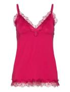 Rwbillie Lace Strap Top Tops T-shirts & Tops Sleeveless Pink Rosemunde