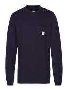 Square Pocket Sweatshirt Tops Sweat-shirts & Hoodies Sweat-shirts Navy...