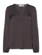 Rindaiw Blouse Tops Blouses Long-sleeved Black InWear