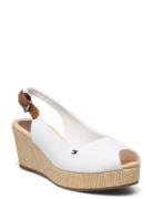 Iconic Elba Sling Back Wedge Kiilakorkokengät White Tommy Hilfiger