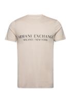 T-Shirt Tops T-shirts Short-sleeved Cream Armani Exchange